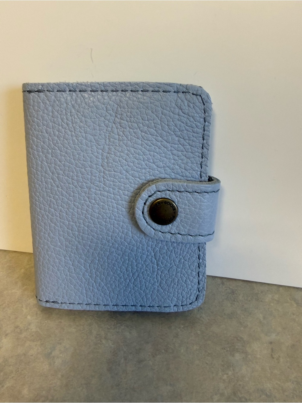 Portland Leather Goods Blue Leather Snap Wallet Card Holder Coin Pocket